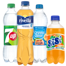 Sisi, 7UP, Rivella, Sourcy vitamin water of Crystal Clear